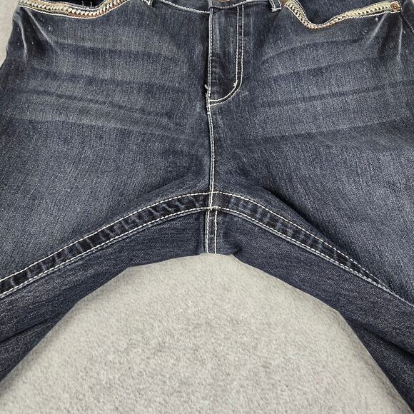 Cato Premium Jeans Size 12 Classic Dark Bootcut Embellished Pockets 31" Waist - Picture 5 of 16